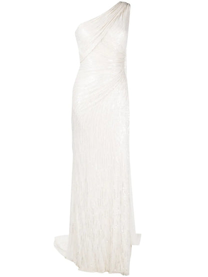 Oline One-Shoulder Sequinned Dress
