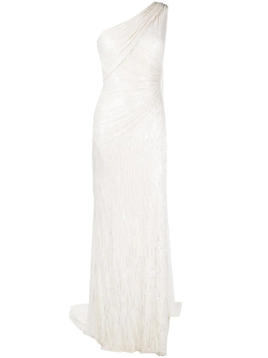 Oline One-Shoulder Sequinned Dress