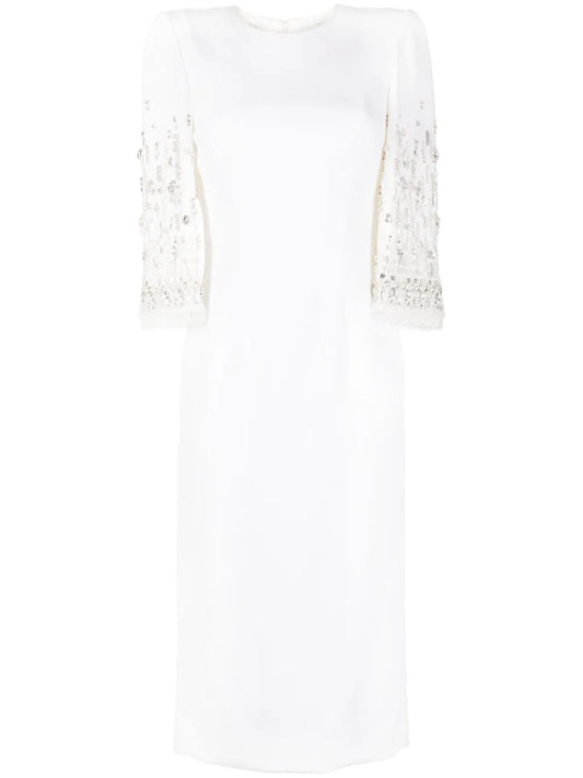 Ebba Crystal-Embellished Midi Dress