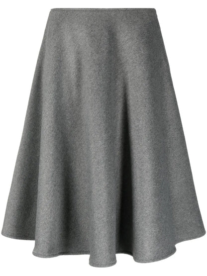 A-Line Flared Mélange Midi Skirt