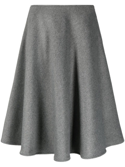 A-Line Flared Mélange Midi Skirt