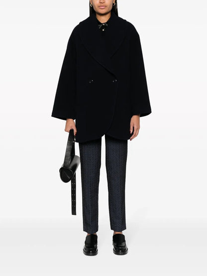 Chevron-Jacquard Cropped Trousers