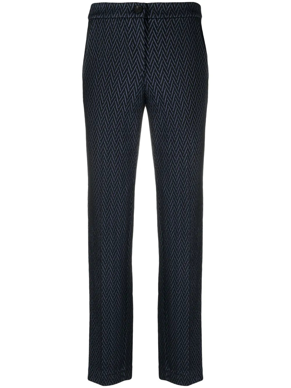 Chevron-Jacquard Cropped Trousers