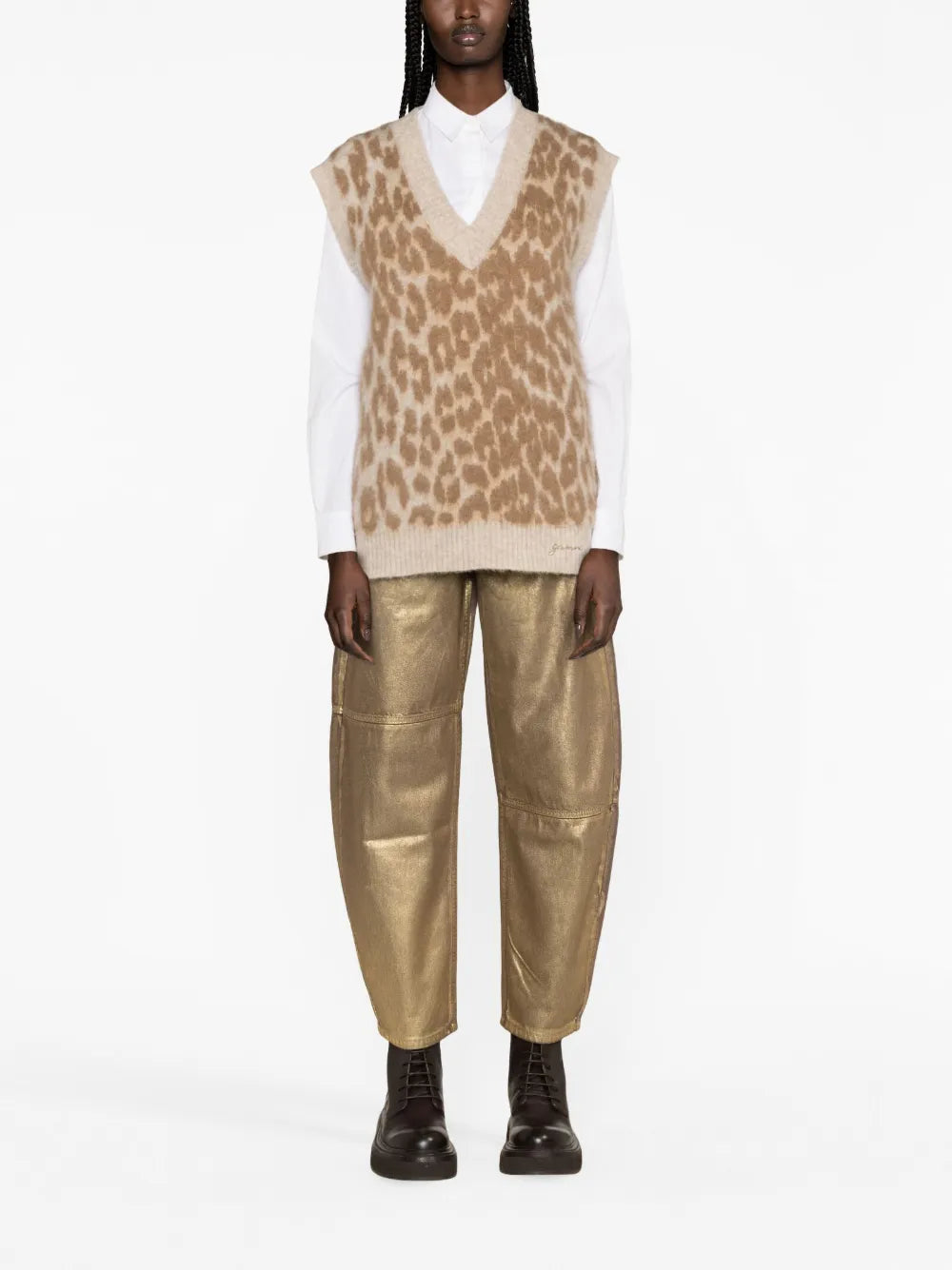 Leopard-Jacquard Vest