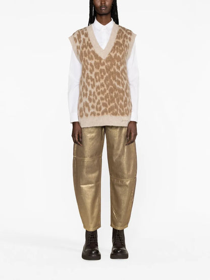 Leopard-Jacquard Vest