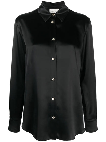 Satin-Finish Long-Sleeve Shirt