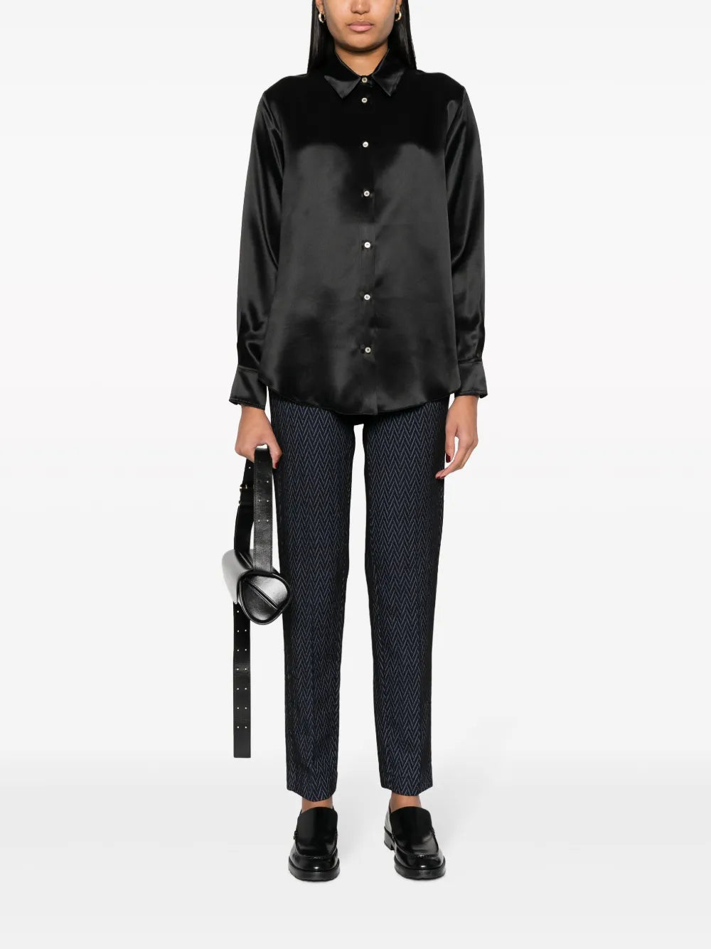 Satin-Finish Long-Sleeve Shirt