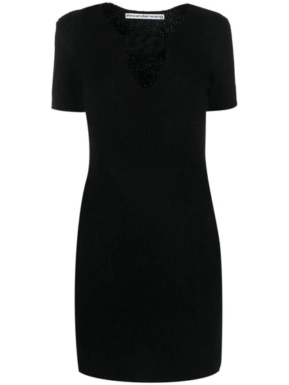 Rope-Detail Knitted Minidress
