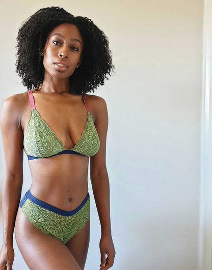 Fuller Bust Lace Cami Strap Triangle Bralette