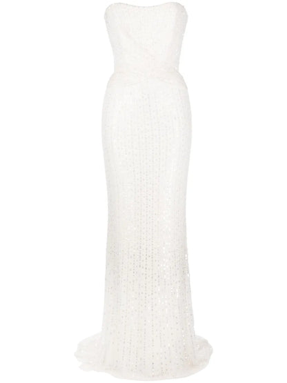 Mia Sequin Gathered Bridal Gown