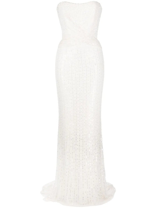 Mia Sequin Gathered Bridal Gown