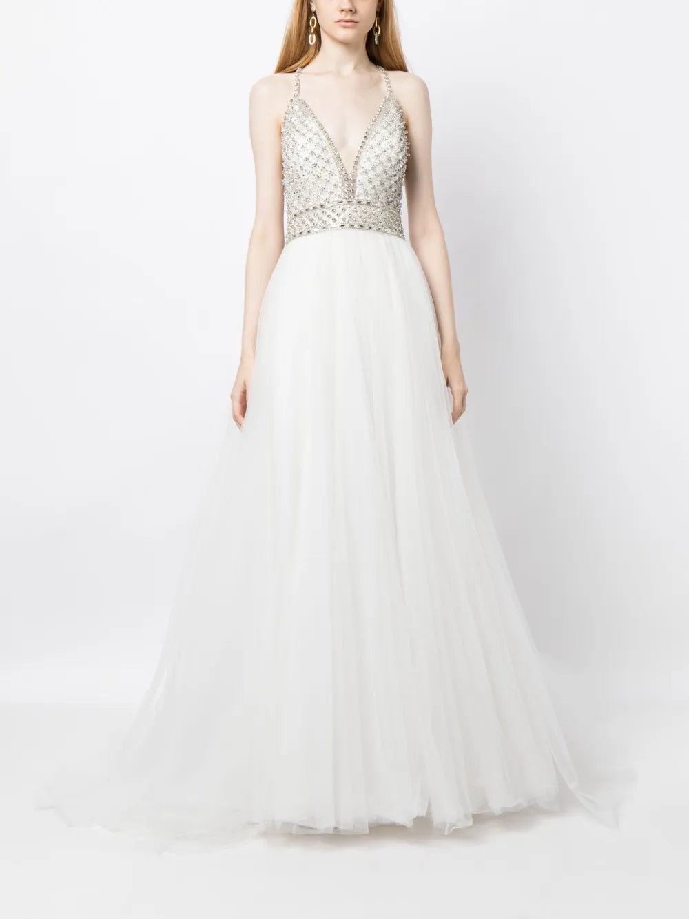 Eva Crystal-Embellished Halterneck Gown