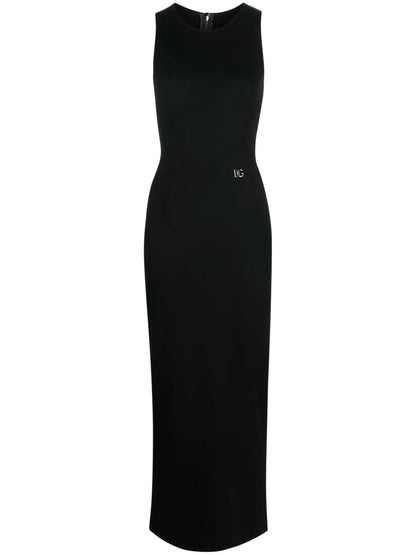 Logo-Plaque Jersey Midi Dress