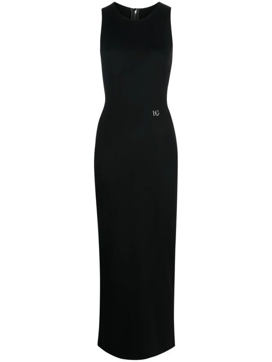 Logo-Plaque Jersey Midi Dress
