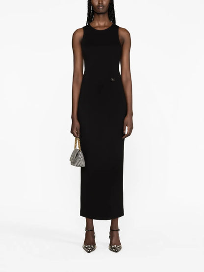 Logo-Plaque Jersey Midi Dress
