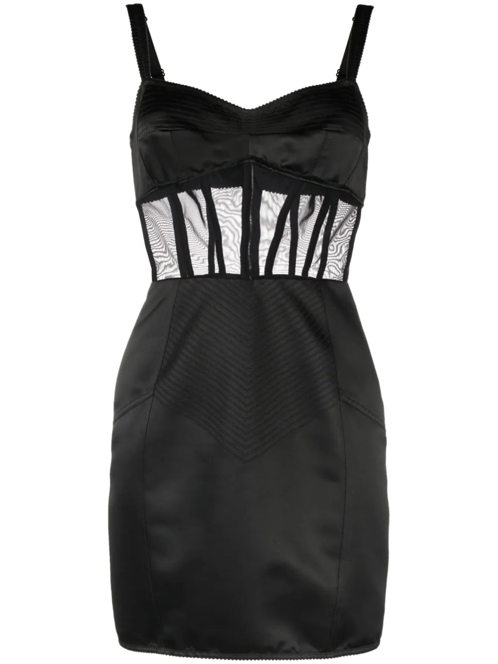 Panelled Silk-Satin Corset Dress