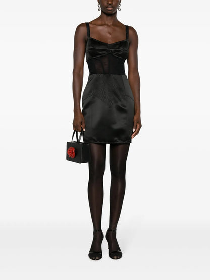 Panelled Silk-Satin Corset Dress