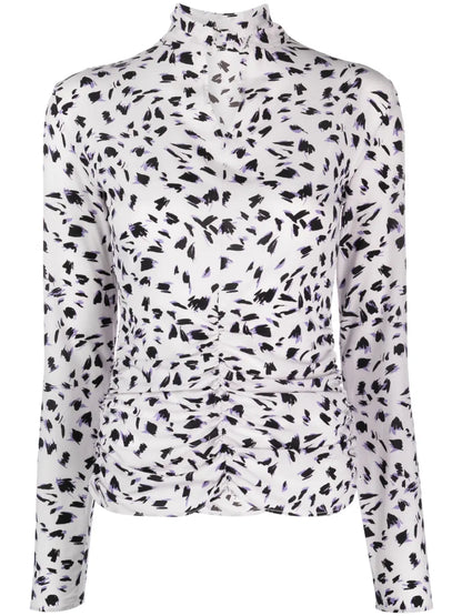 Abstract-Print Long-Sleeve T-Shirt