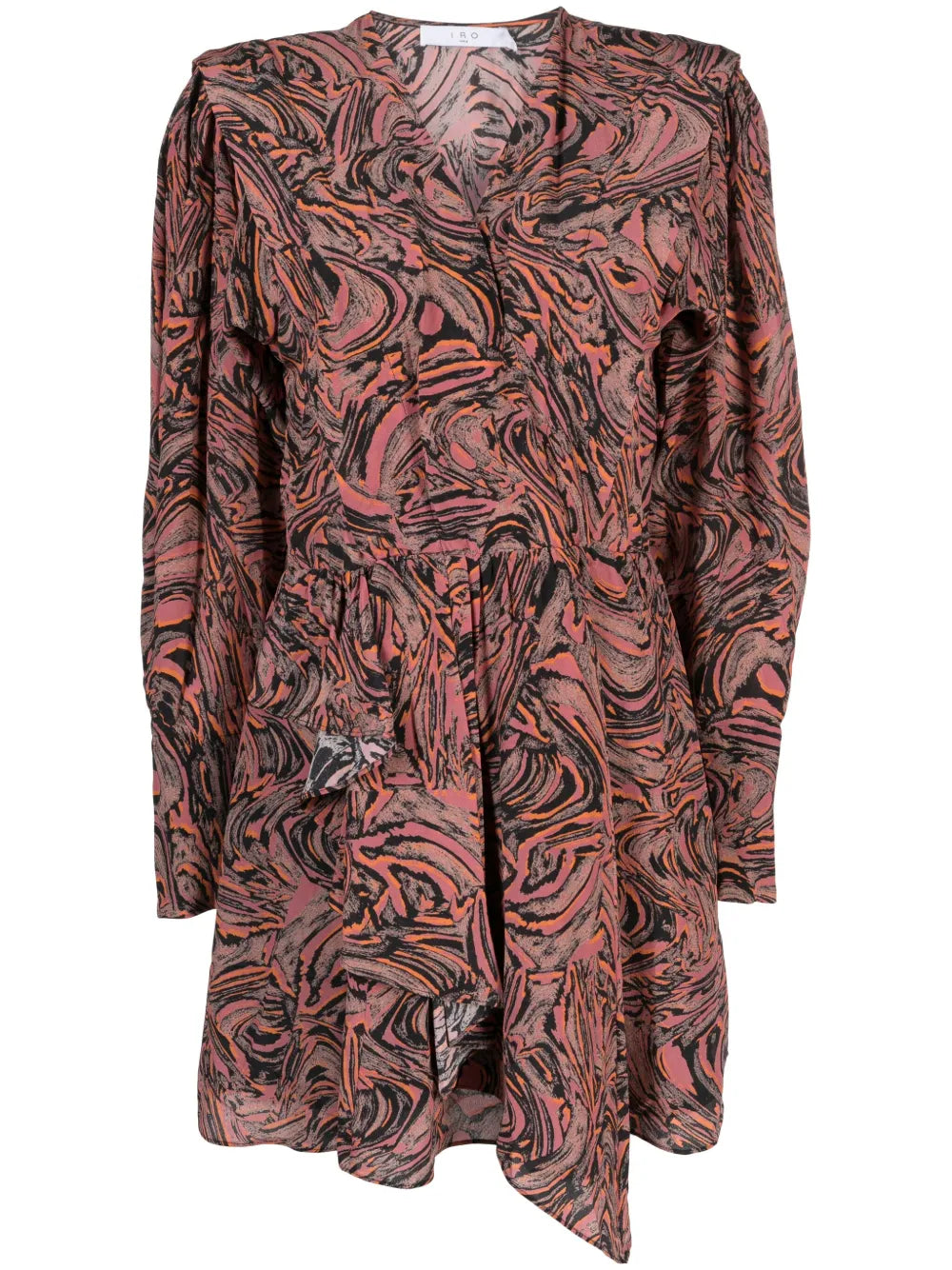 Masca Swirl-Print Silk Minidress