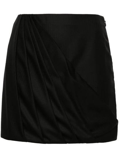 Draped Wool Miniksirt