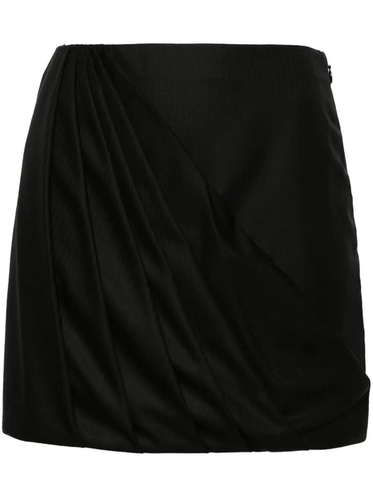 Draped Wool Miniksirt