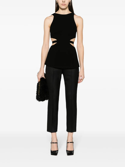 Patty Cut-Out Crepe Blouse
