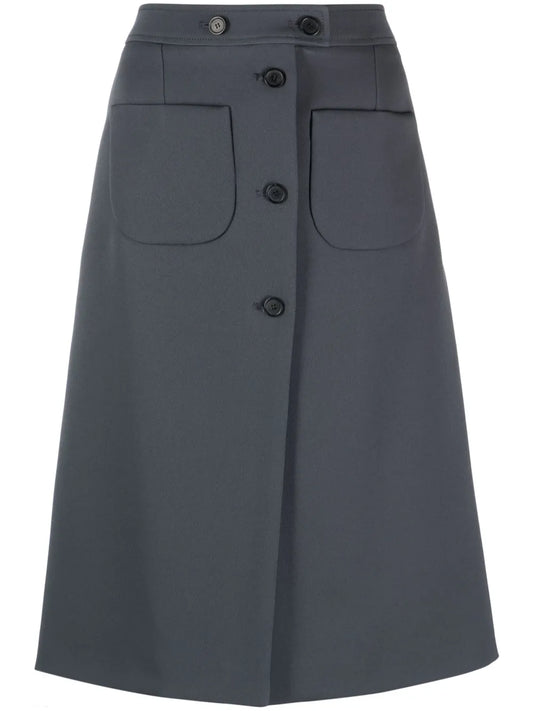 A-Line Cotton Midi Skirt