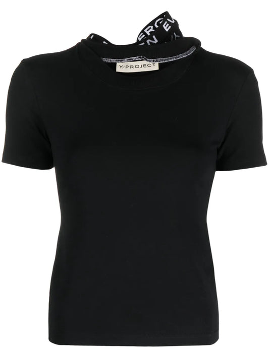 Logo-Jacquard Triple-Collar T-Shirt