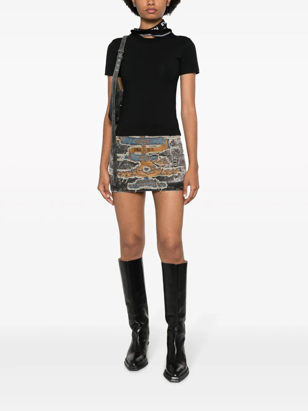 Logo-Jacquard Triple-Collar T-Shirt