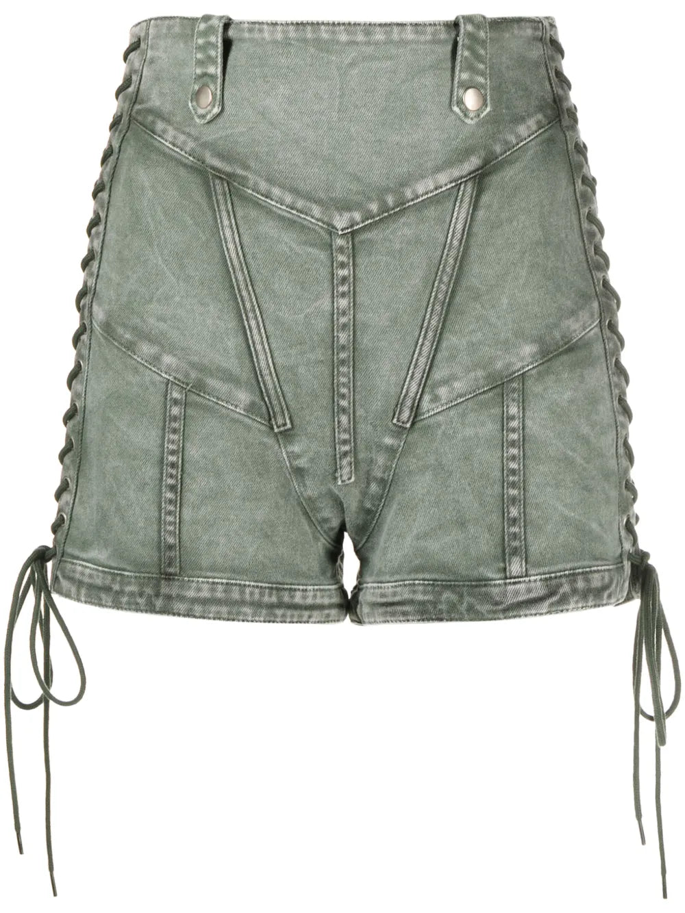 Lace-Up Denim Shorts