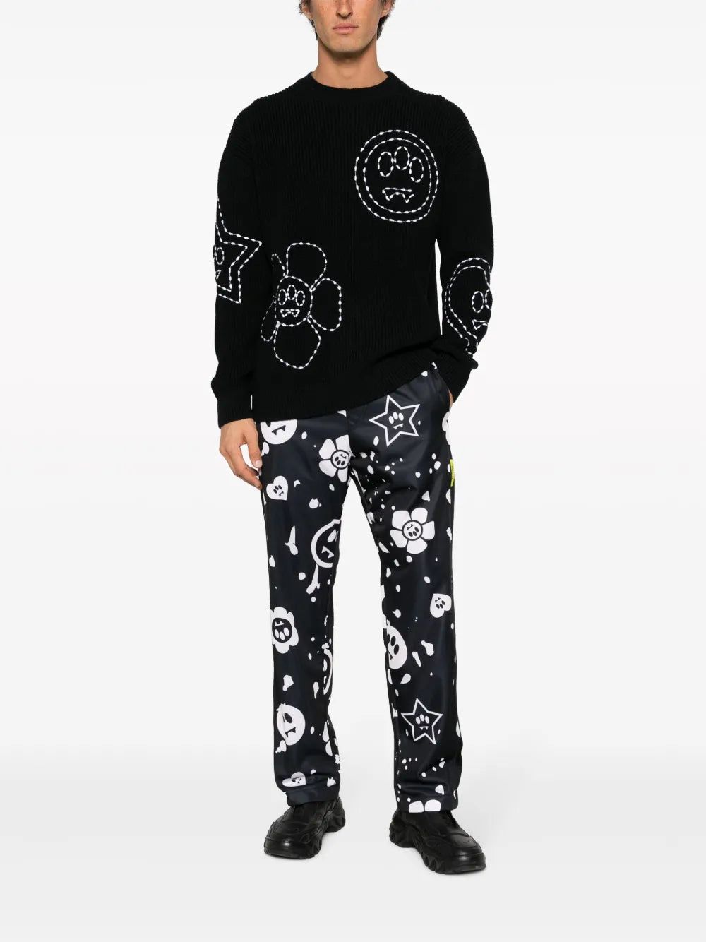 Embroidered Ribbed-Knit Jumper