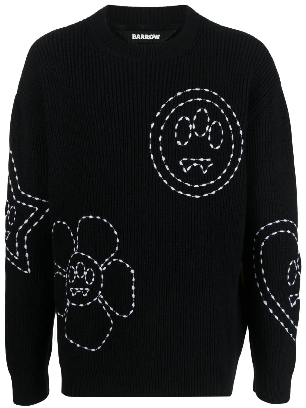 Embroidered Ribbed-Knit Jumper