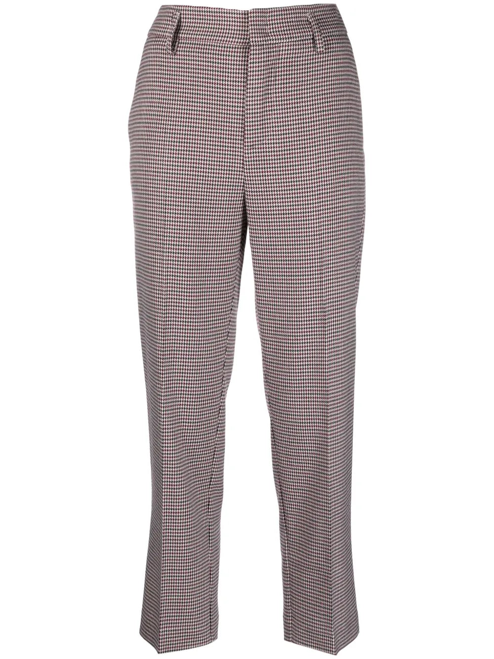 Houndstooth-Print Tailored Trousers