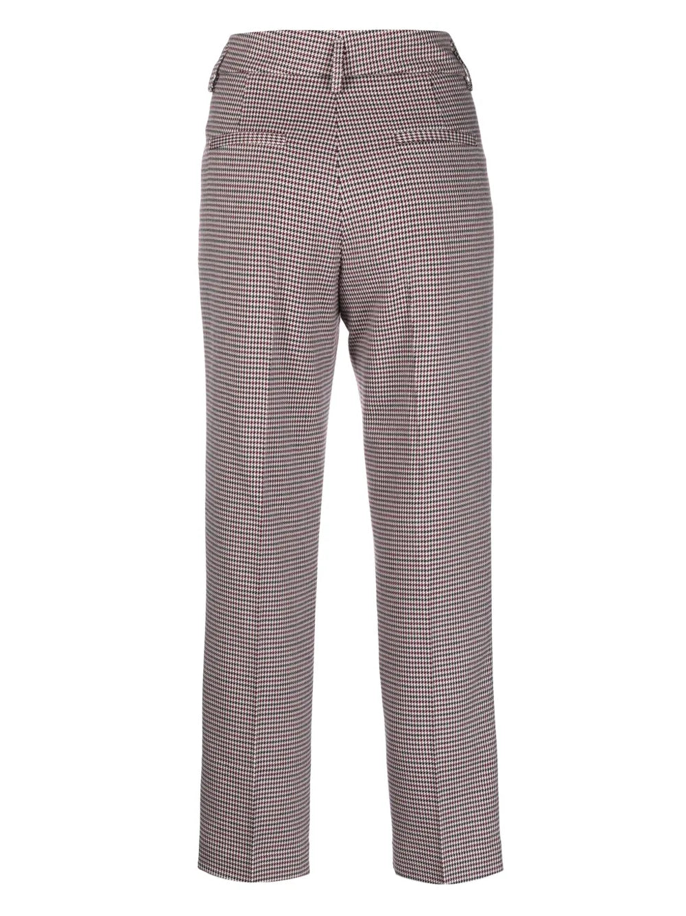 Houndstooth-Print Tailored Trousers