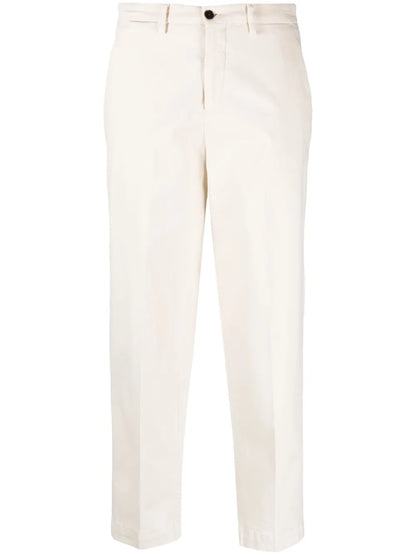 Mid-Rise Tapered Cropped Trousers