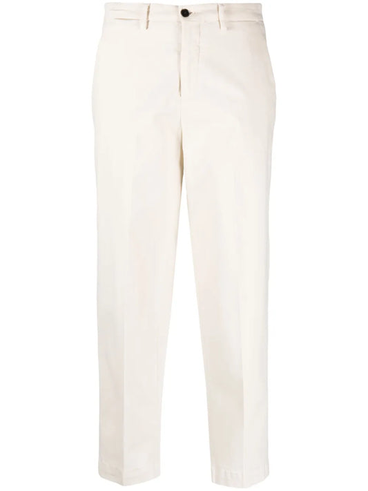 Mid-Rise Tapered Cropped Trousers