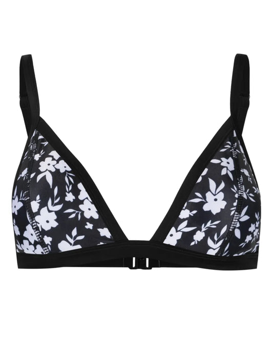 Floral-Print Triangle Bikini Top