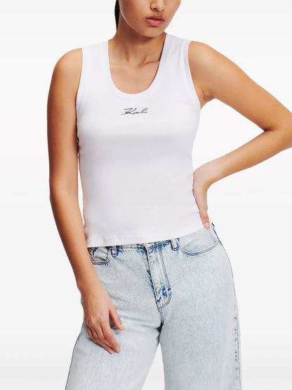Logo-Embroidered Ribbed Tank Top