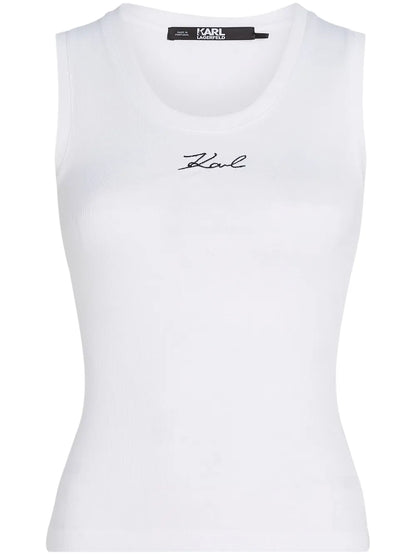 Logo-Embroidered Ribbed Tank Top