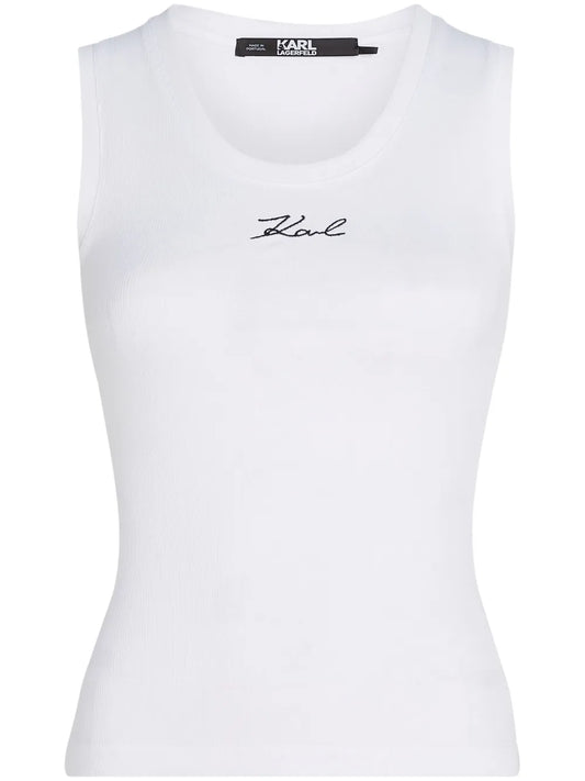 Logo-Embroidered Ribbed Tank Top