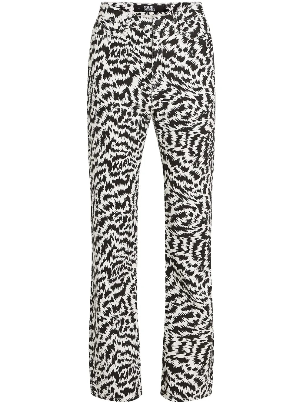 Zebra-Print Straight-Leg Jeans