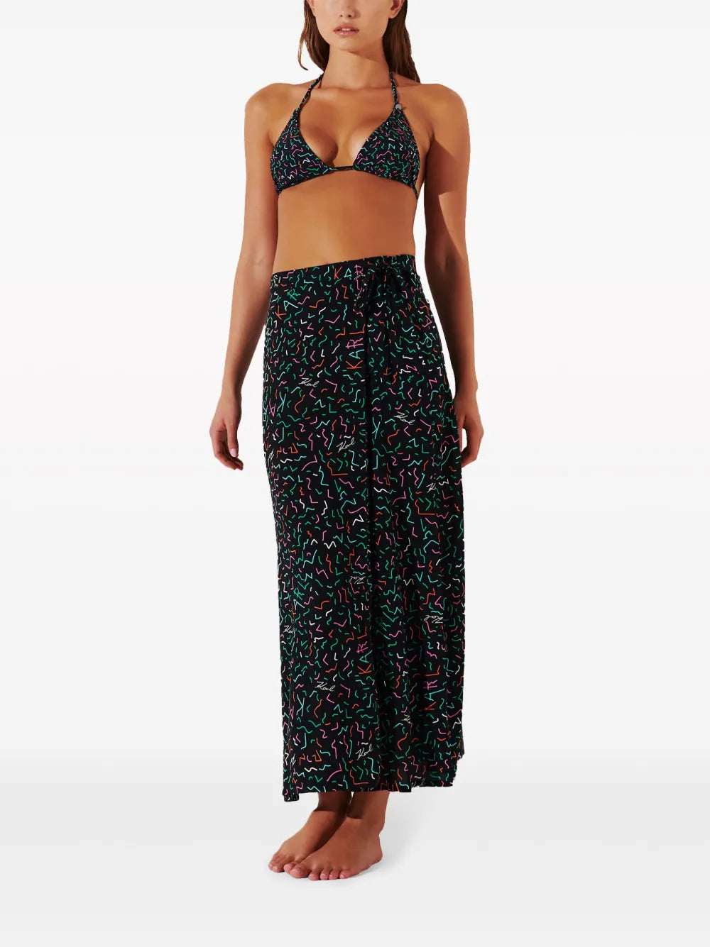 Geometric-Print Sarong