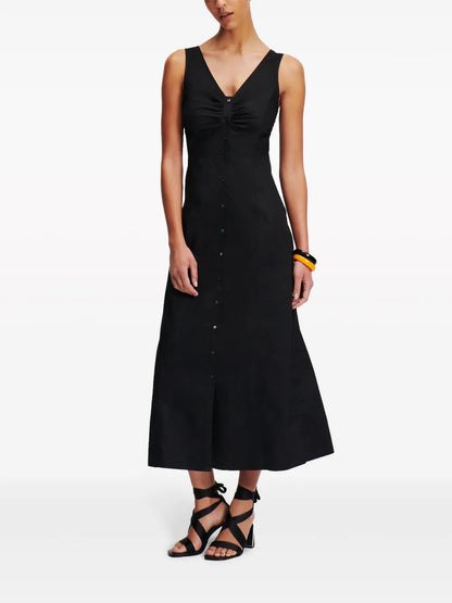 Button-Down Cotton Maxi Dress