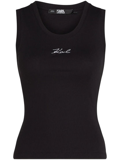 Logo-Embroidered Ribbed Tank Top