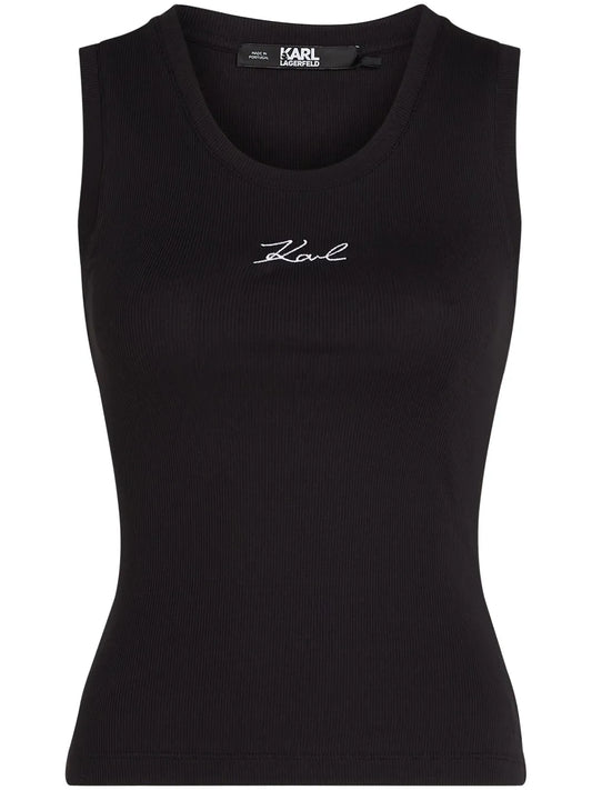 Logo-Embroidered Ribbed Tank Top