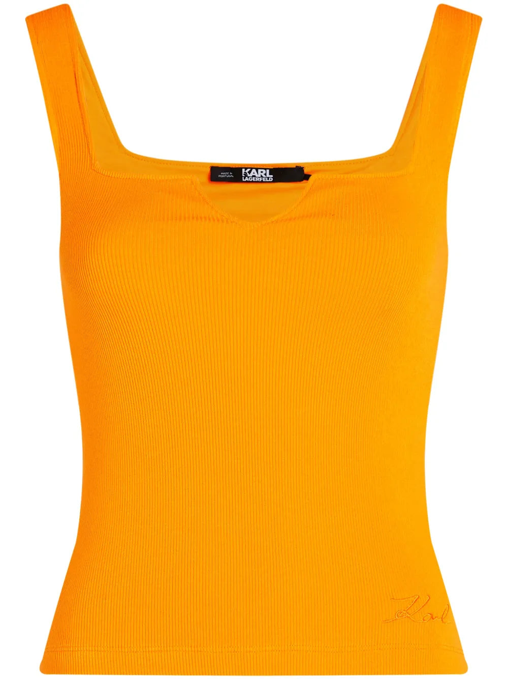 Logo-Embroidered Fine-Ribbed Tank Top