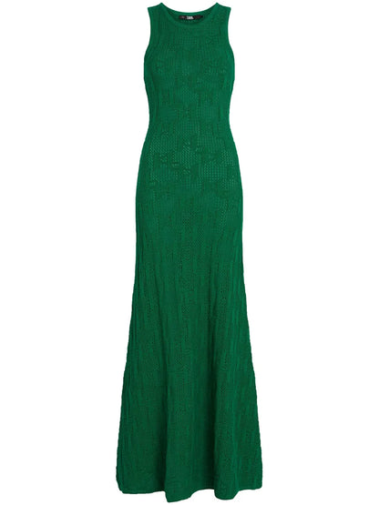 Monogram-Jacquard Knitted Maxi Dress
