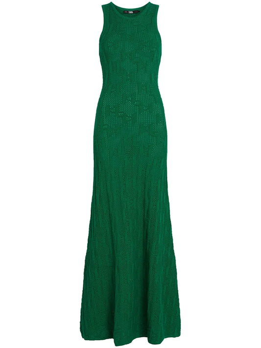 Monogram-Jacquard Knitted Maxi Dress