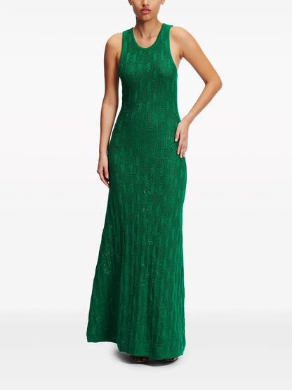 Monogram-Jacquard Knitted Maxi Dress