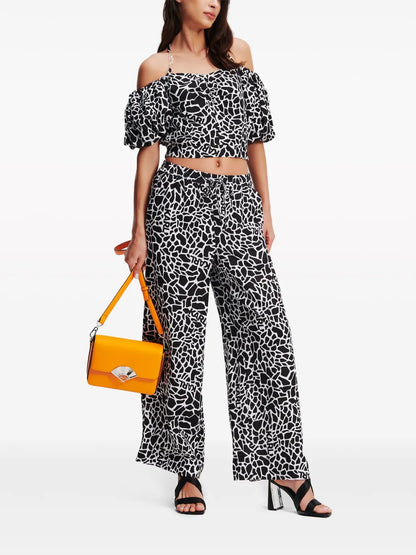 Giraffe-Print Off-Shoulder Blouse